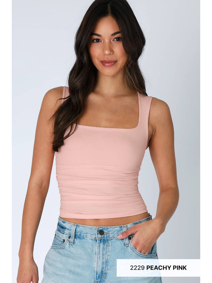 NIKIBIKI - Wholesale Tank Top - Women's - NS8408- Clean Line Square Shirred Top