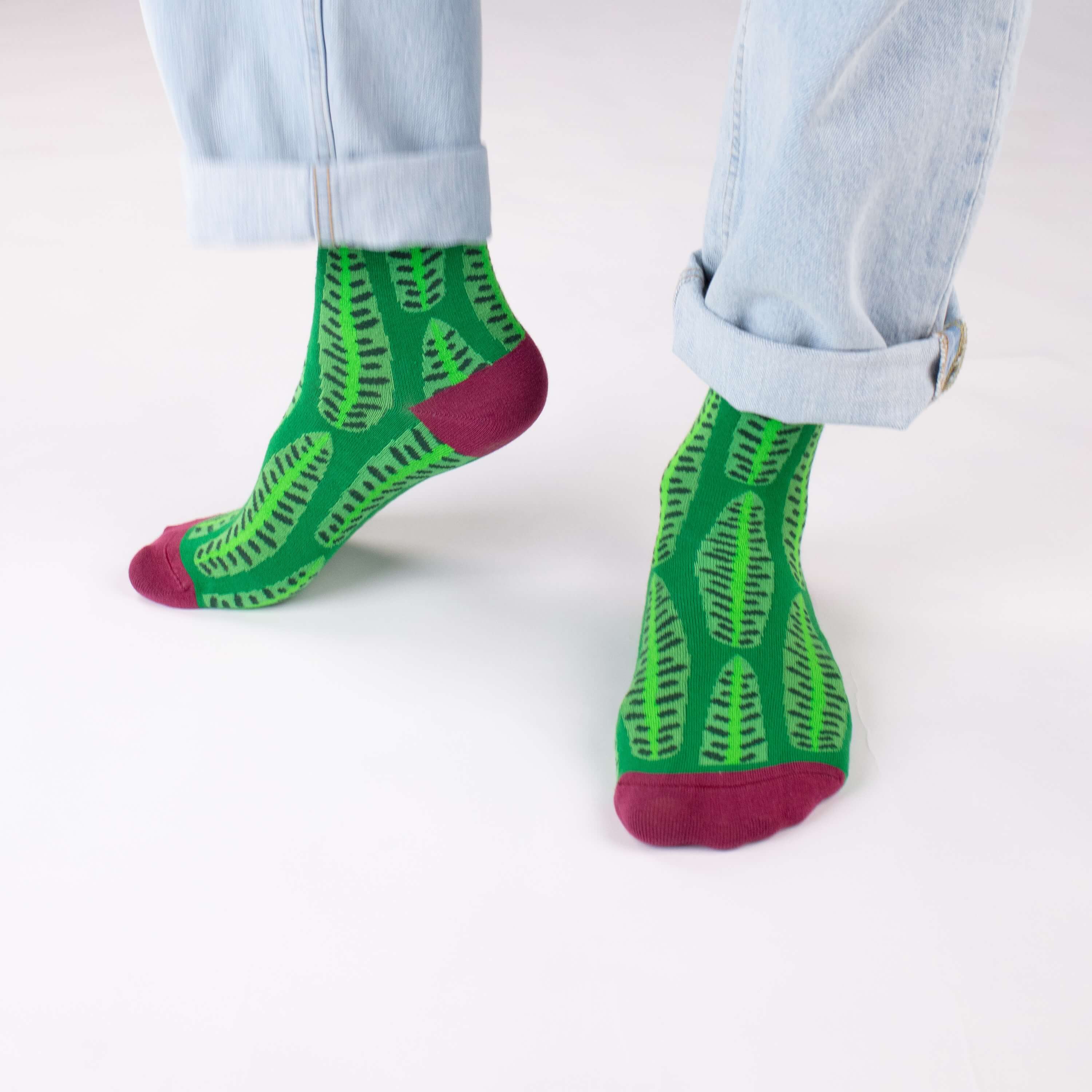 Arte Do Pé - Wholesale Socks - Unisex - Green Leaves Premium Artist Socks3