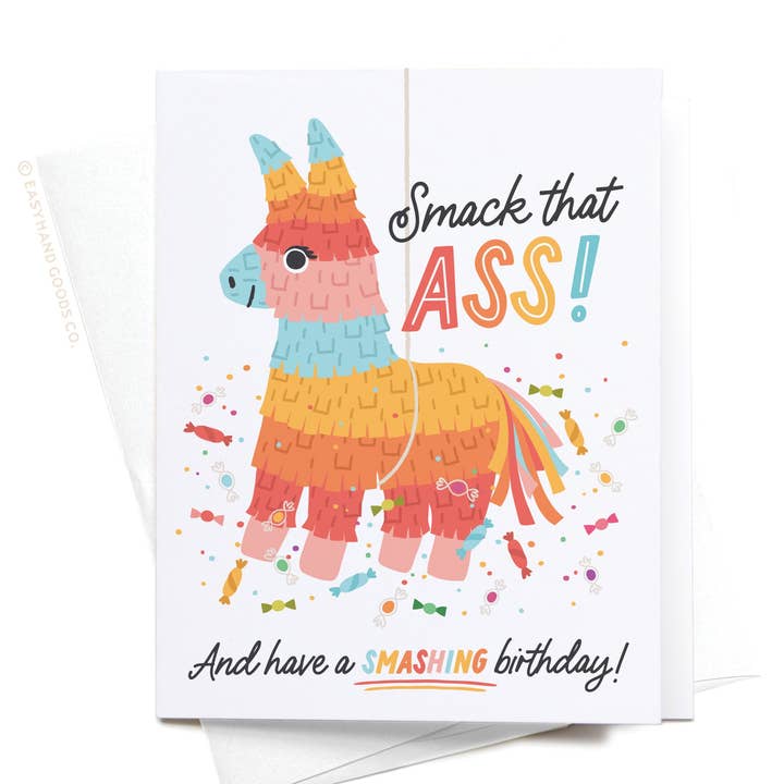 Easyhand Goods – formerly Onderkast - Wholesale Birthday Card - Smack That Ass Piñata Greeting Card