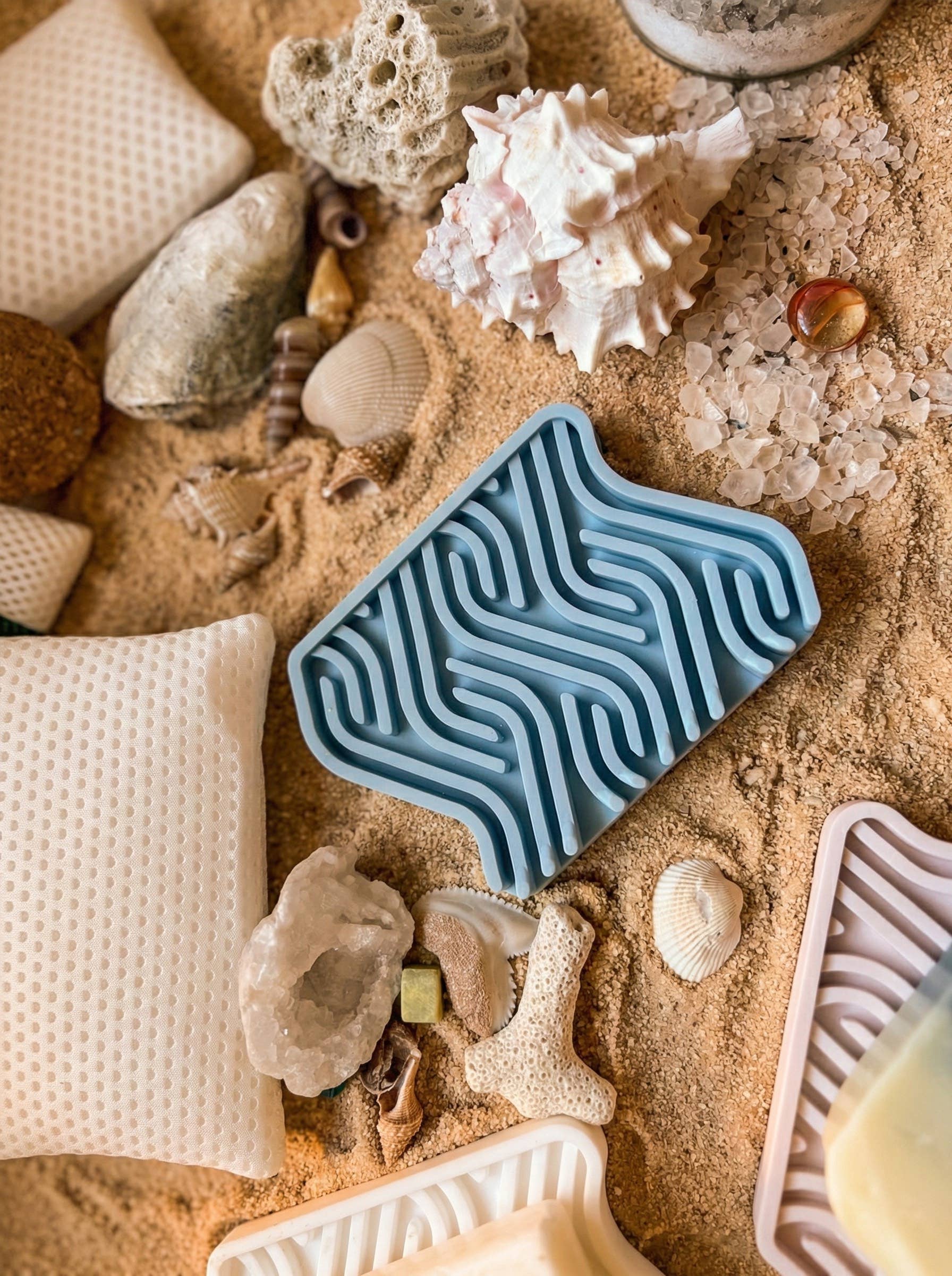 Multi Colored Soap Dish (Blue/Taupe/Pink) - Premium Silicone Soap Tray for wholesale on Faire1