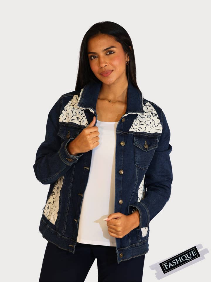 Chaqueta vaquera para mujer con patchwork - T657 para venta al por mayor de Fashque Designs