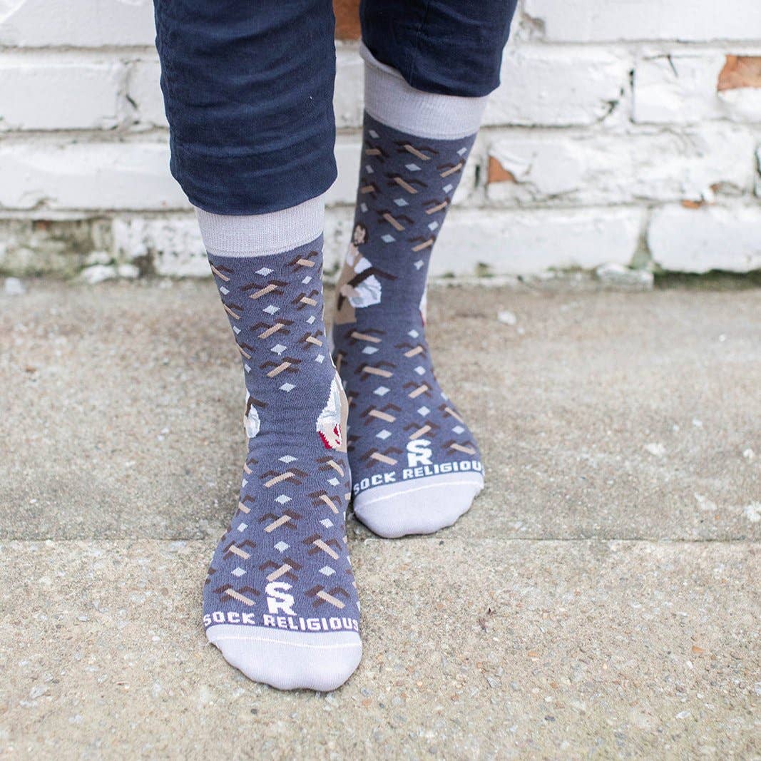 Sock Religious - Vente Chaussettes – unisexe - Chaussettes pour adultes Saint Joseph l'ouvrier5