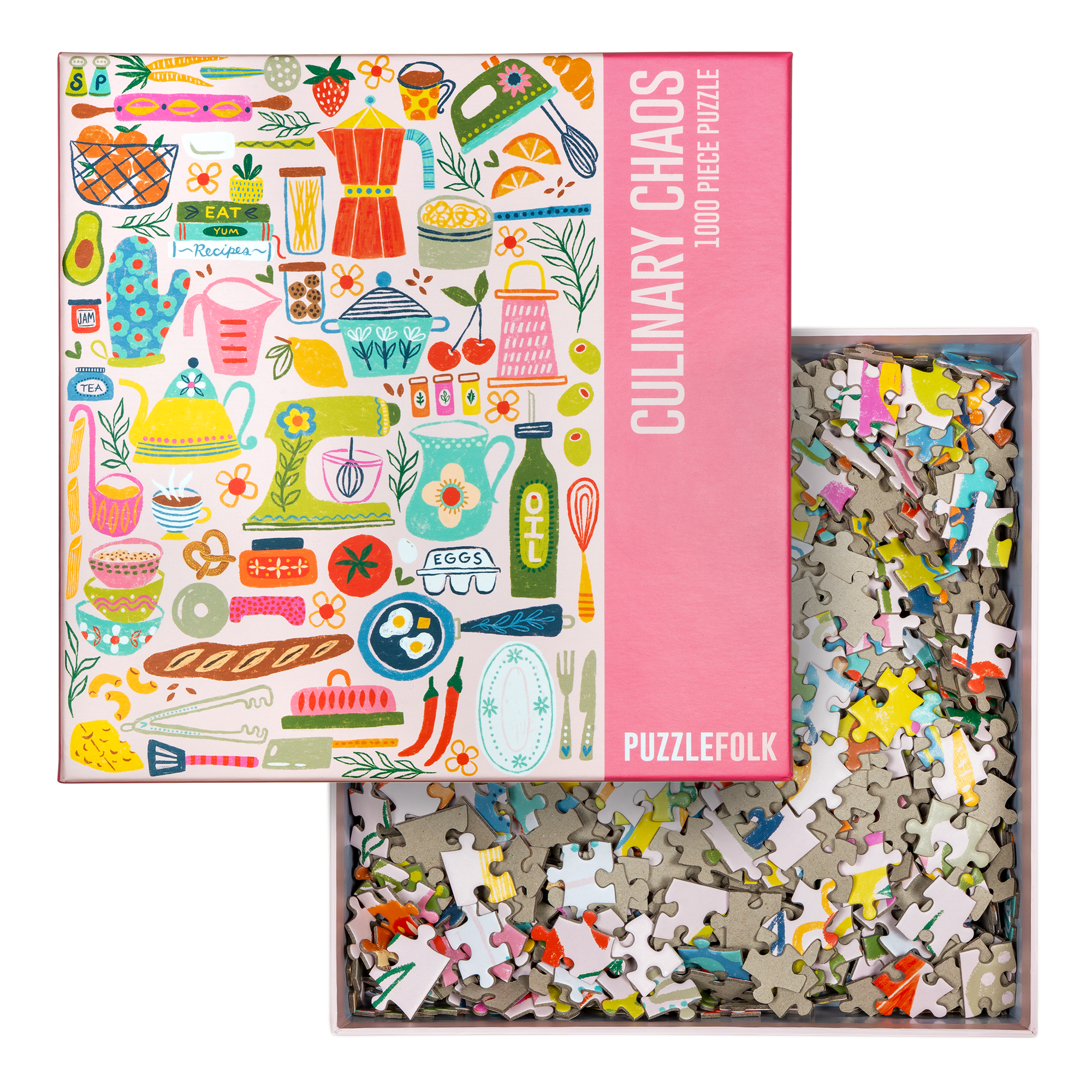 Puzzlefolk – Engroshandel Puslespil - Voksen – Kulinarisk Kaos 1000-brikkers Bage-, Madlavnings- og Køkkenpuslespil1