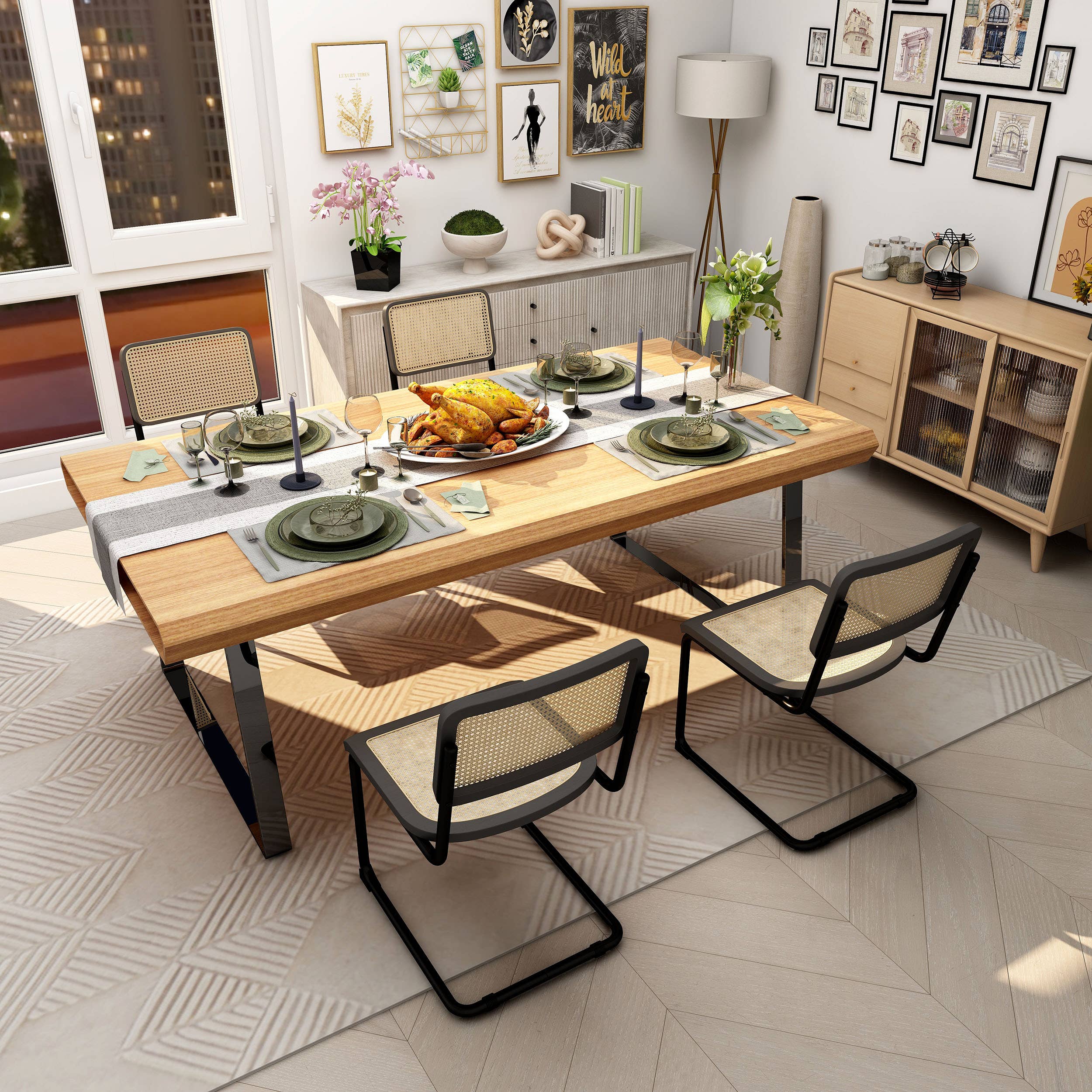 Vertuu Design Inc. – Großhandel Stühle – Auden Esszimmerstuhl, schwarz, mit Rohrlehne (Min/2)10