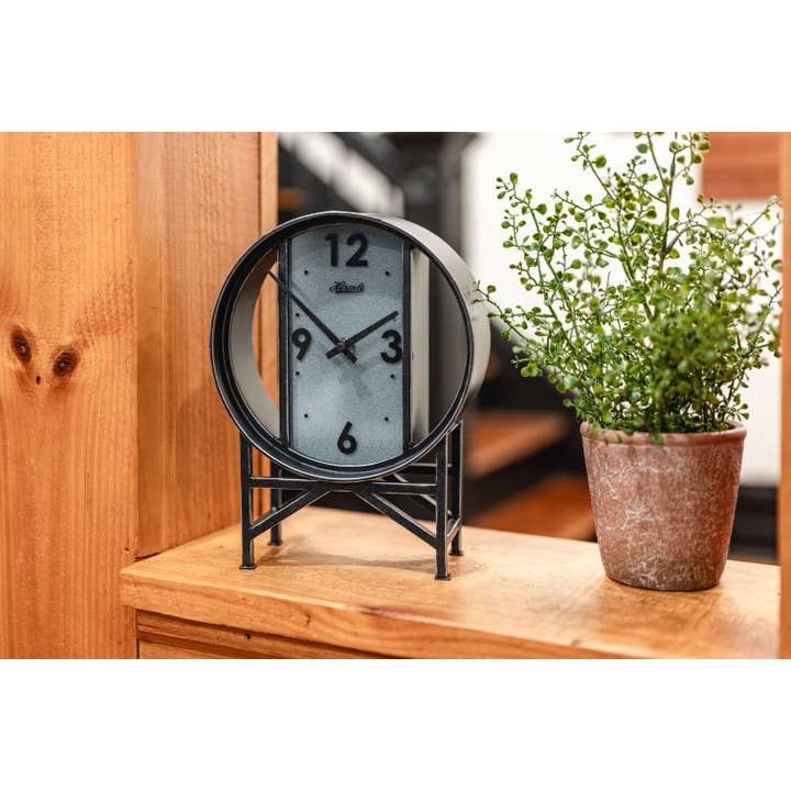 Hermle - Wholesale Desk Clock - Quinton Wrought Iron Desk Clock with Gray Dial2