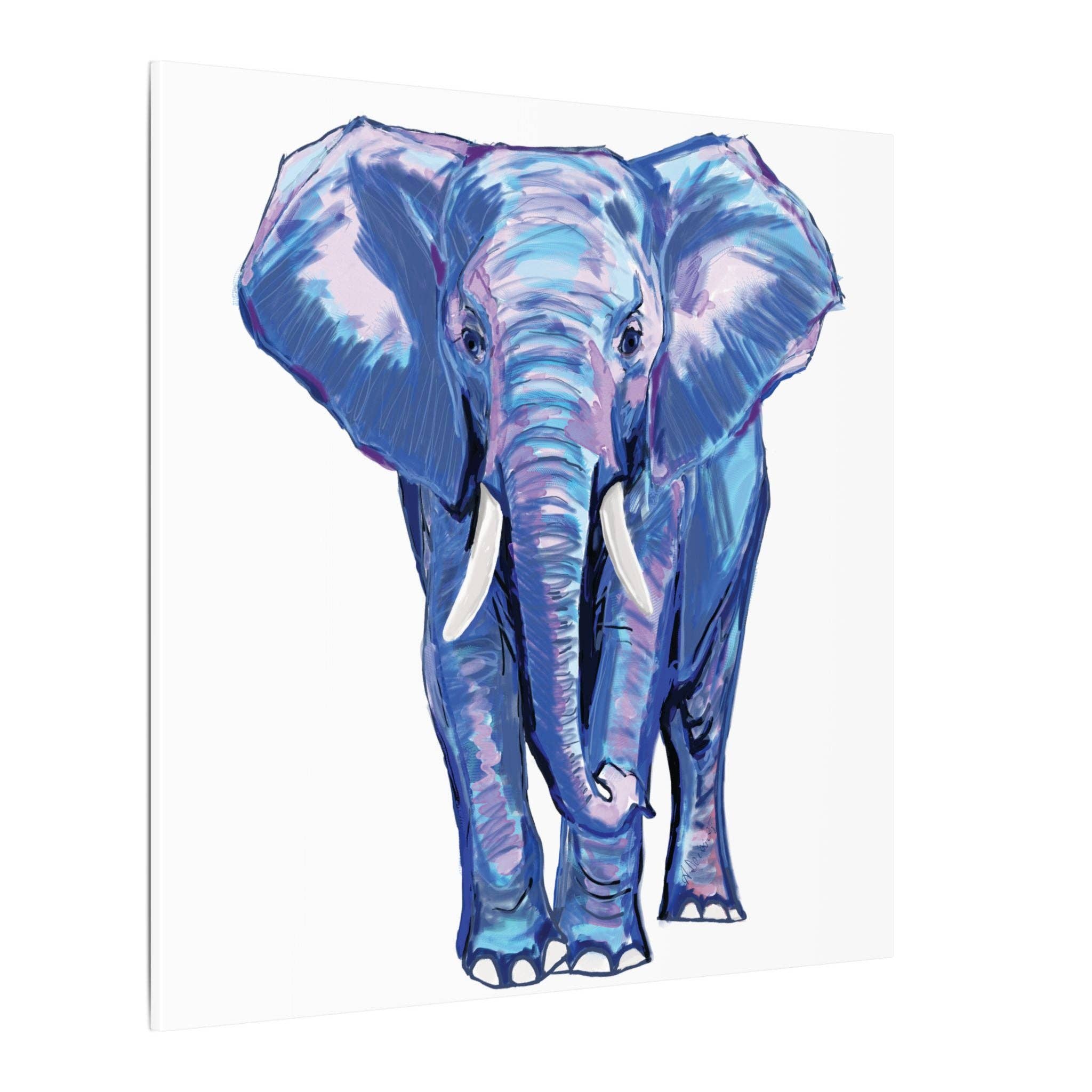 Blue Cava - Wholesale Art Print - Blue and Pink Elephant Canvas Art - Colorful Elephant Wall Décor30