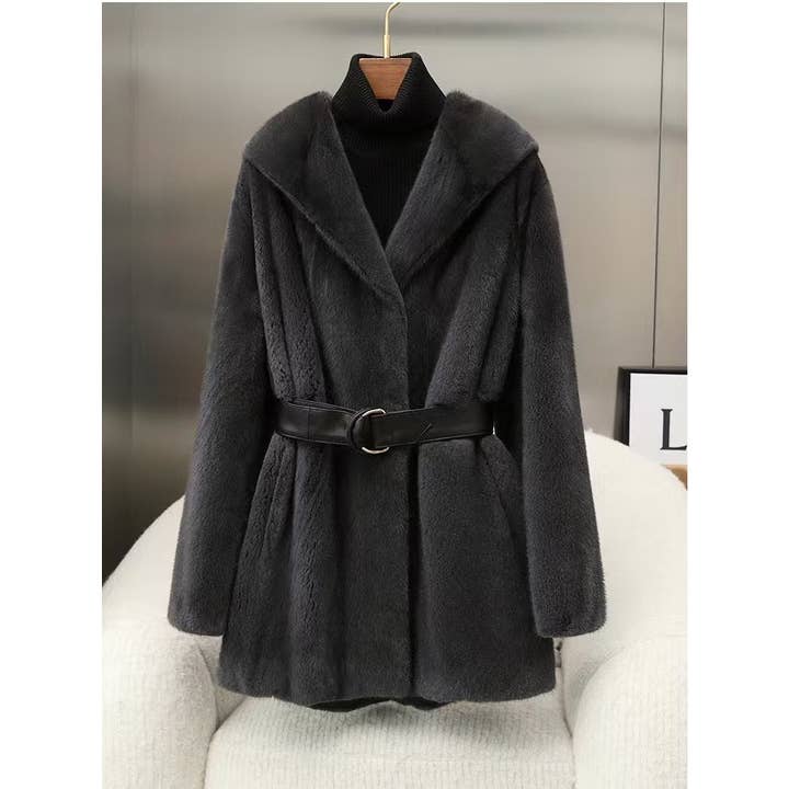 CT075 Winter Medium-Length Thick Warm Faux Fur Mink Coat for wholesale by Productseeker