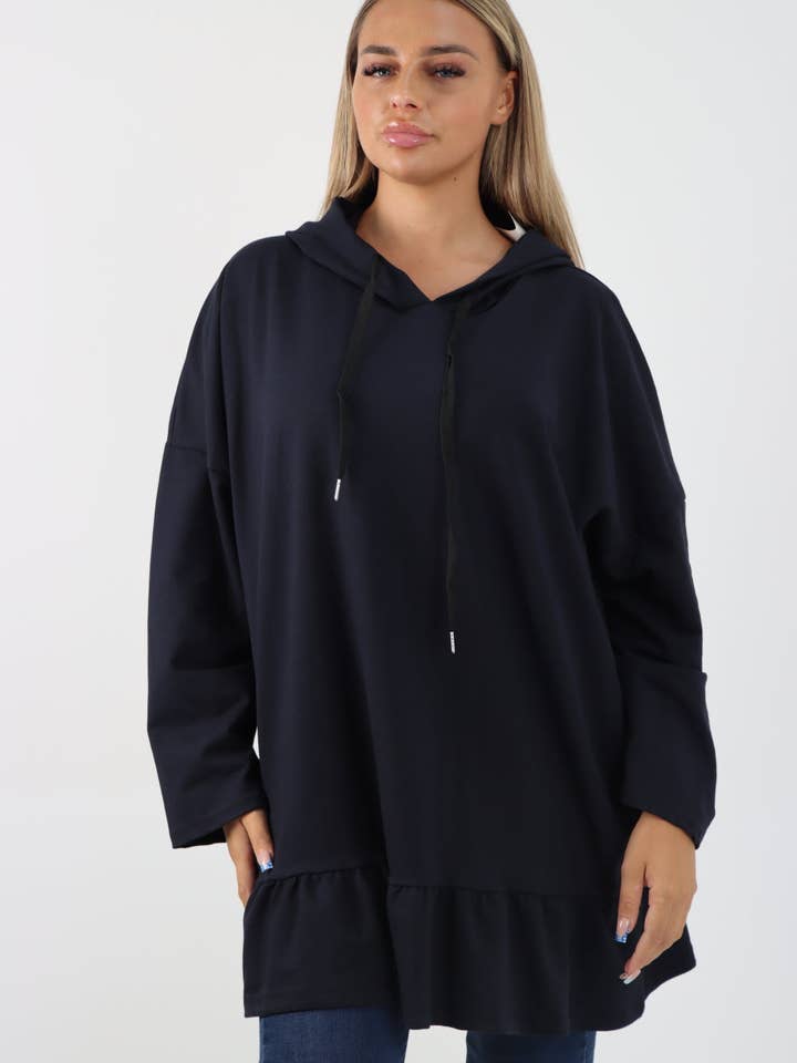 Miss Bold – Engroshandel Hoodie – Kvinder – Italiensk langærmet hættetrøje med flæser17