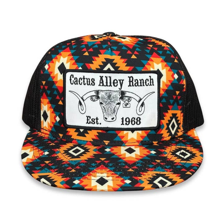 CA Sunburst Aztec "The Big Curl" Snapback-Kappe für den Großhandel von Cactus Alley Hat Co.