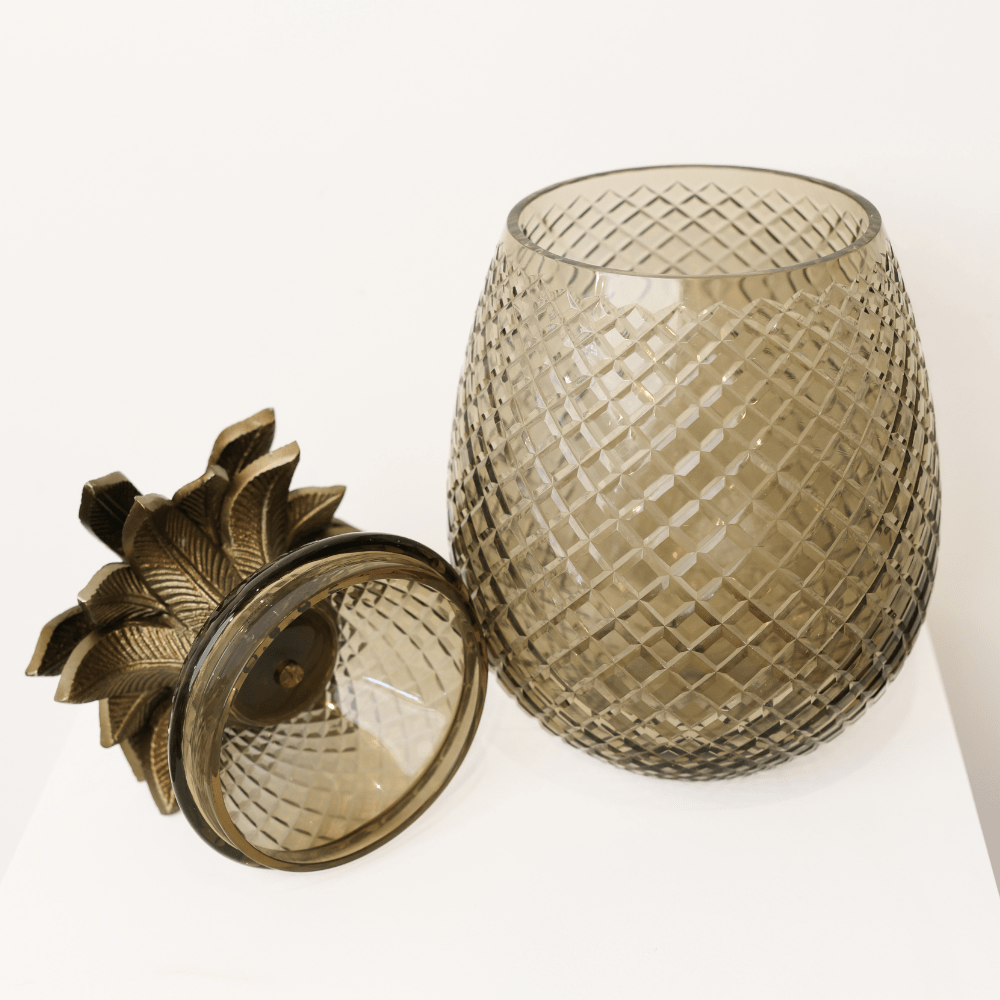 BHD HOME - Wholesale Decorative jar - Glass Pineapple Jar Smoke5