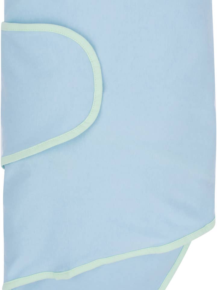 Blue With Green Trim Miracle Blanket for wholesale by Miracle Blanket- The #1 Pediatrician-recommended Swaddle