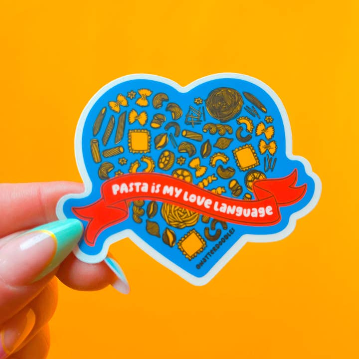NatterDoodle - Wholesale Sticker - Pasta Is My Love Language Sticker – Heart Noodle Food Lover 5