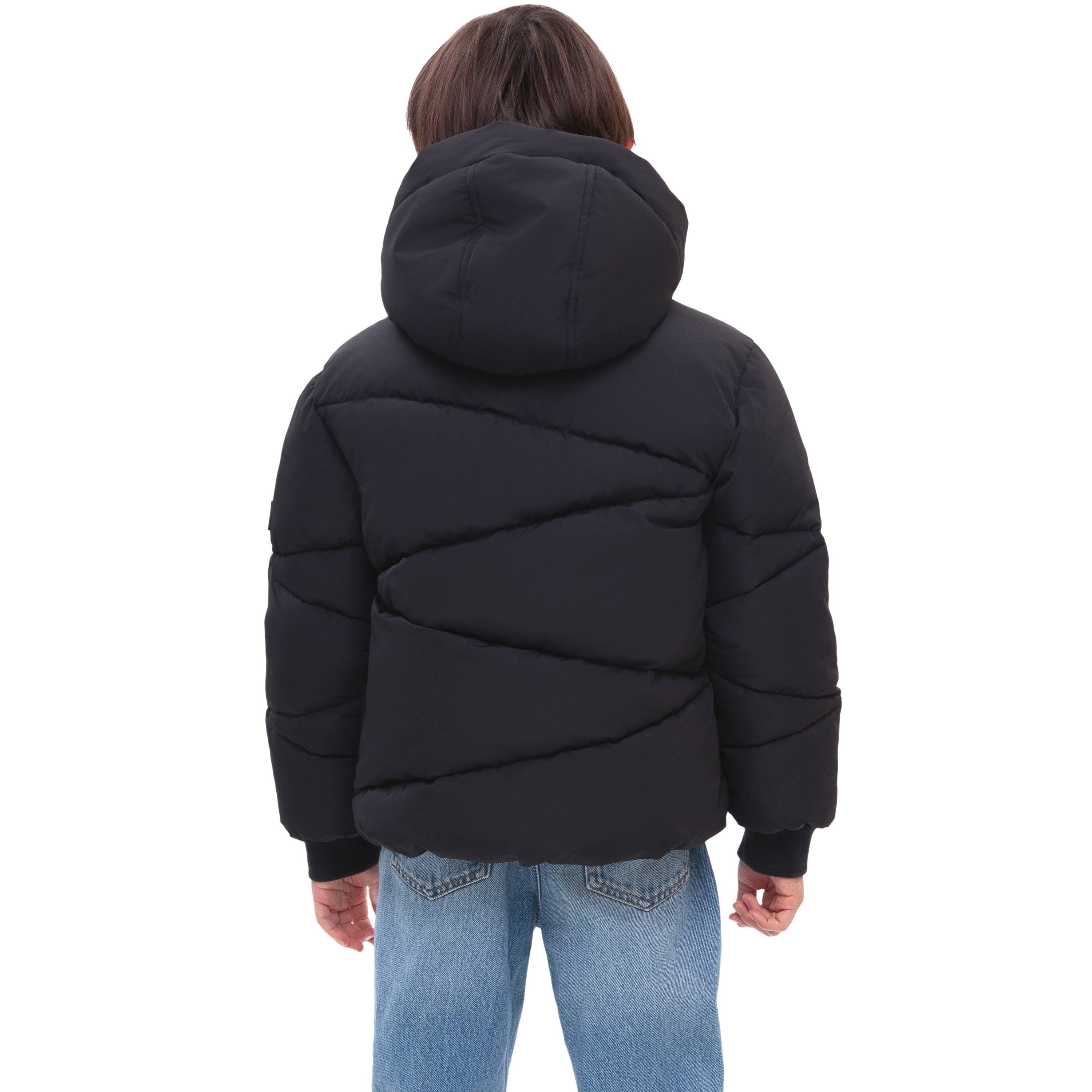 Rokka & Rolla - Wholesale Puffer Jacket - Kids - Boys' Grid Winter Coat Kids' Fleece Lined Jacket13