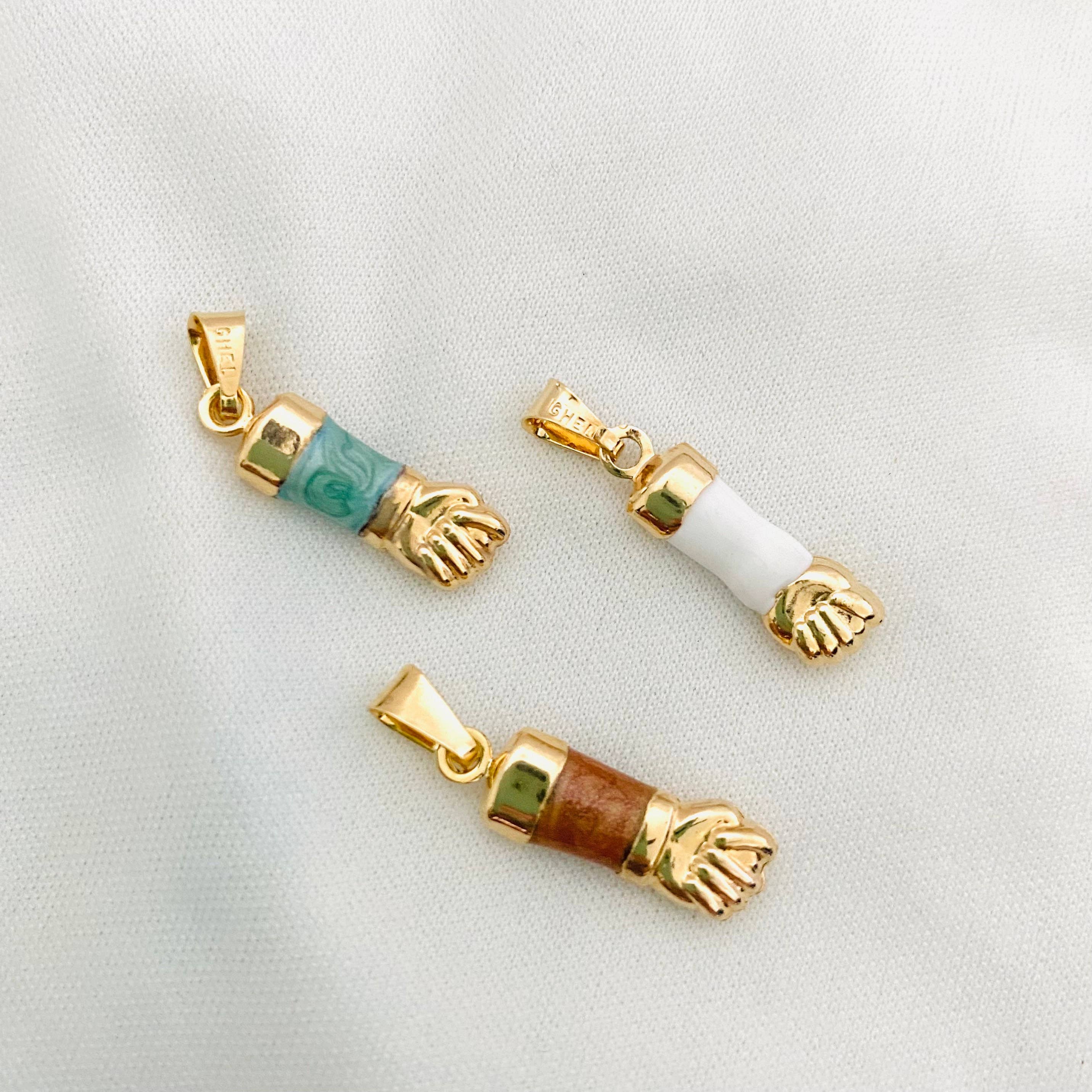 Housegoldjewelry - Wholesale Pendant/Charm Necklace - Figa Hand Necklace, 18k Gold Filled Colored Figa Hand Charm Necklace, Colorful Figa Hand Charm, Lucky Charm Necklace, Protection Necklace4