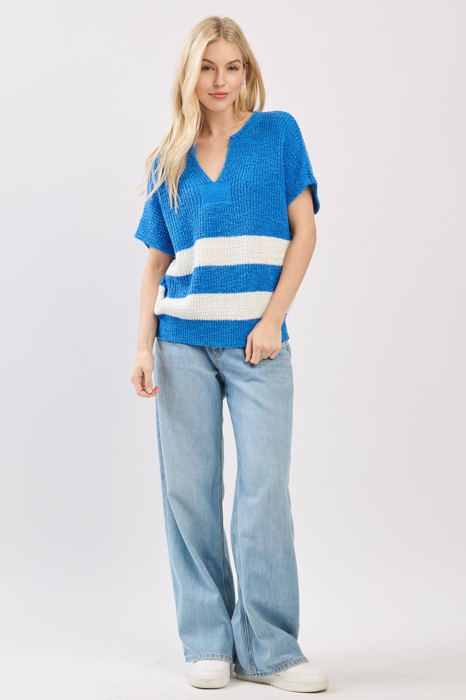 Sewn and Seen - Wholesale Knit Sweater - Women's - Stripe Knit Sleeveless Sweater13