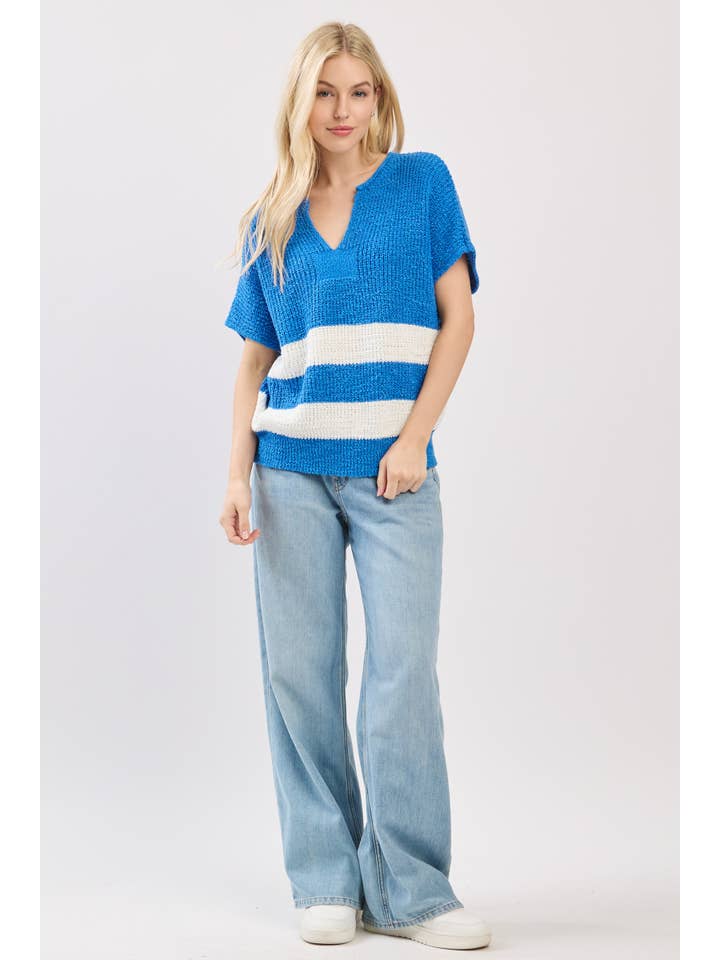 Sewn and Seen - Wholesale Knit Sweater - Women's - Stripe Knit Sleeveless Sweater13