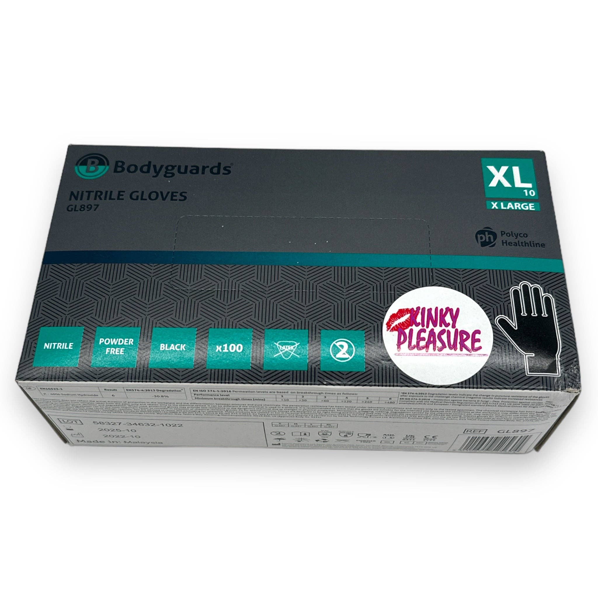 Kinky Pleasure - Wholesale Sex Toy - Kinky Pleasure - PK001 - Nitrile Handgloves Box - Black - 3 Sizes - 100 Pieces1