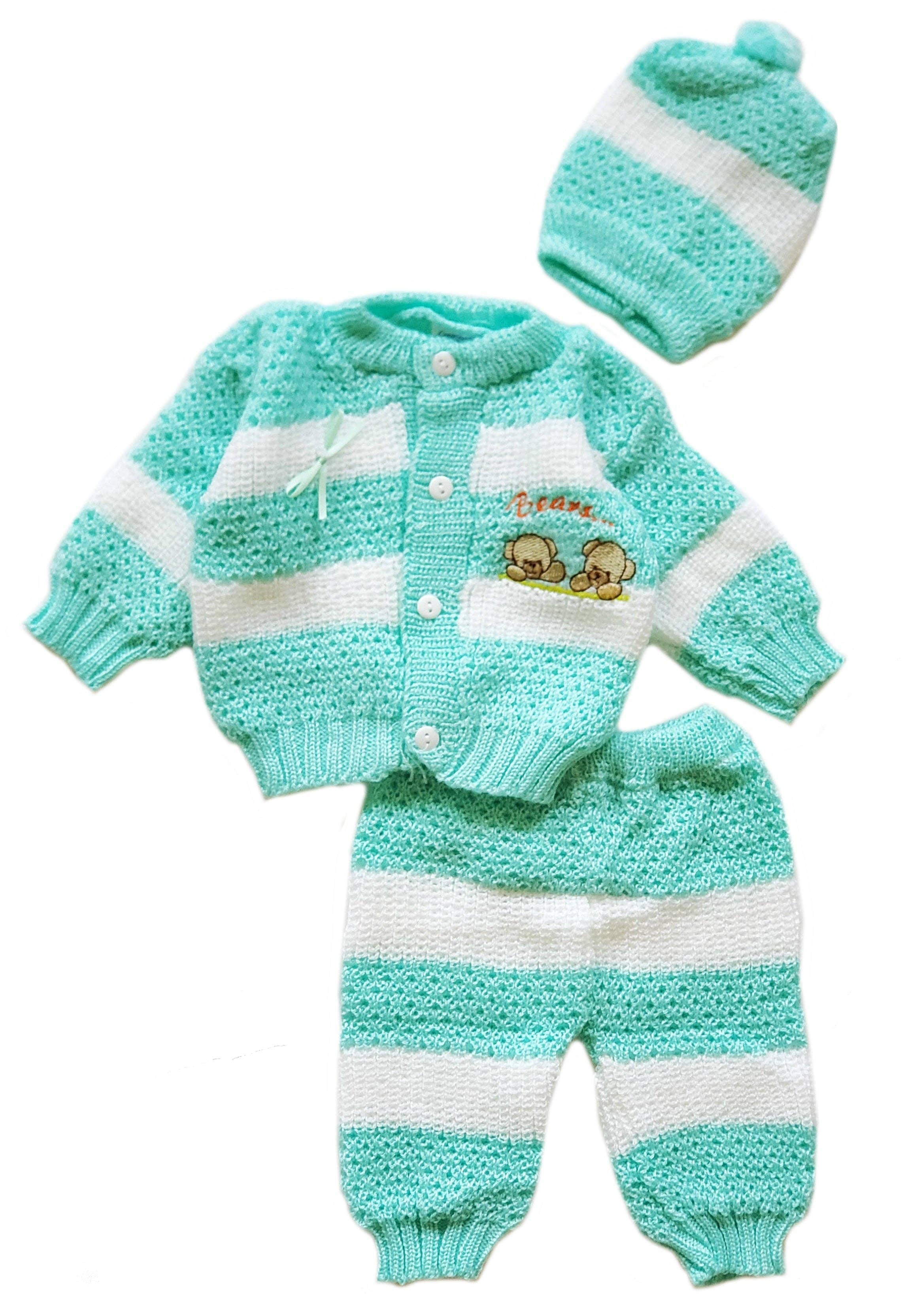 b-one inc - Wholesale Clothing Set - Baby - Wholesale Crochet Set Newborn Beanie Hat Sweater and Pants 3 PCs Outfit Set2