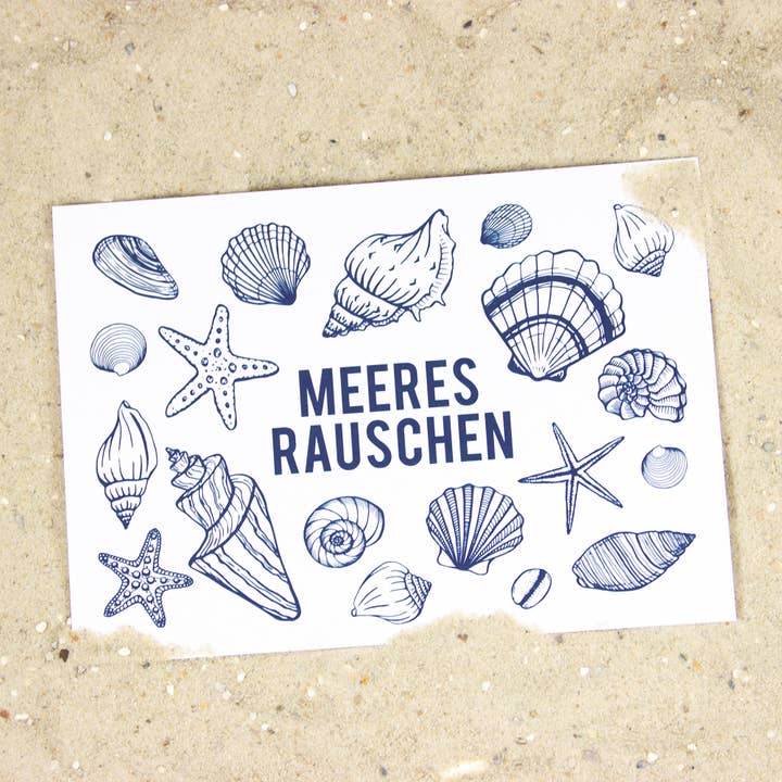 Maritime postcard sea sound from recycled paper for wholesale by Bow & Hummingbird