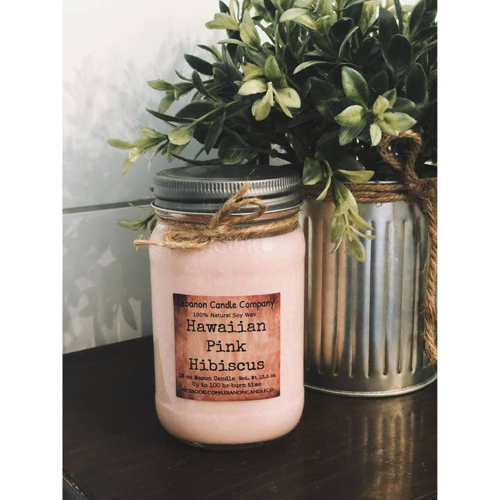 Lebanon Candle Company - Wholesale Jar/Filled Candle - Hawaiian Pink Hibiscus Candle