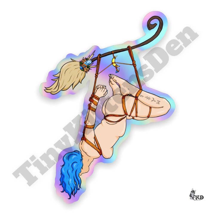 Plus Size Witchy Shibari Suspension Vinyl Sticker voor wholesale door TinyKittensDen