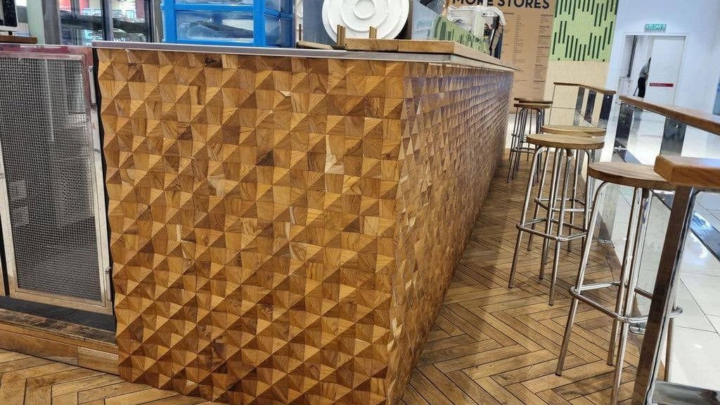 Java Creations - Vendita all'ingrosso Pannelli decorativi - Pannelli da Parete a Piramide in Teak (4 pannelli, 1,44 mq per scatola)3