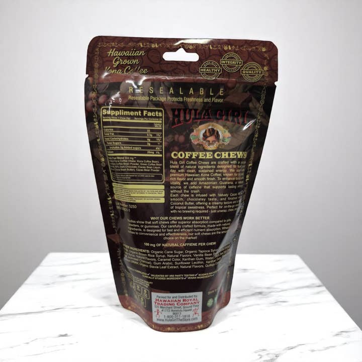 Hula Girl Products - Wholesale Boiled sweets - Hula Girl Kona Coffee Chews 4.9oz(140g) – Box of 128