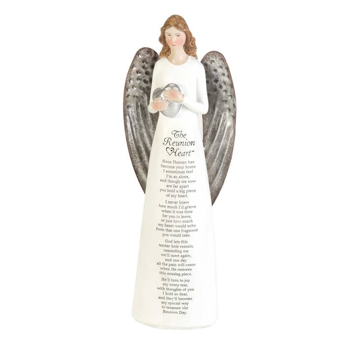 Dicksons - Wholesale Decorative Figurine - THE REUNION HEART RESIN ANGEL 10"