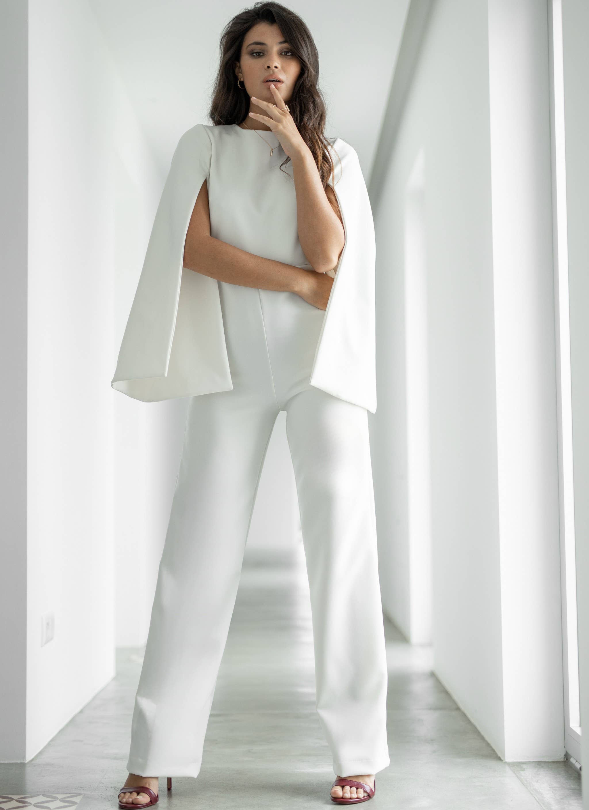 MAUÎ OFFICIAL Atelier - Wholesale Jumpsuit - Women's - WHITE JUMPSUIT CAPE2