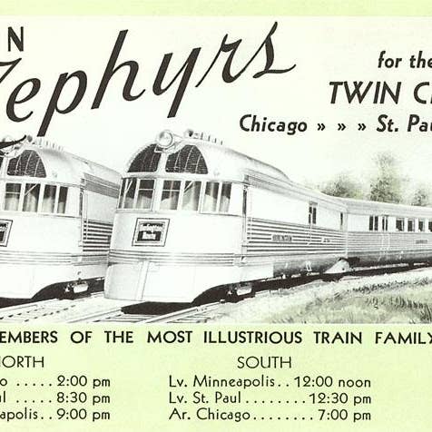 Impressão de Arte RR-86 Twin Zephyrs, Comboios no Meio-Oeste por atacado de Found Image Press