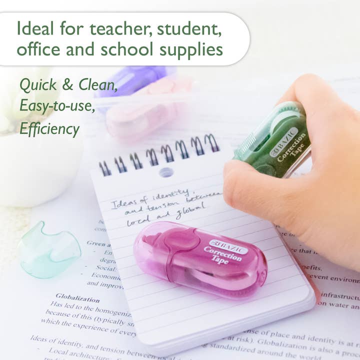BAZIC Products - Wholesale Tape - Correction Tape Mini 5 mm x 236" w/ Protective Cap3