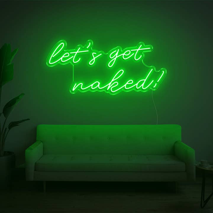 Mettons-nous nus ! Panneau LED au néon pour la vente par BeNeonUnicorn