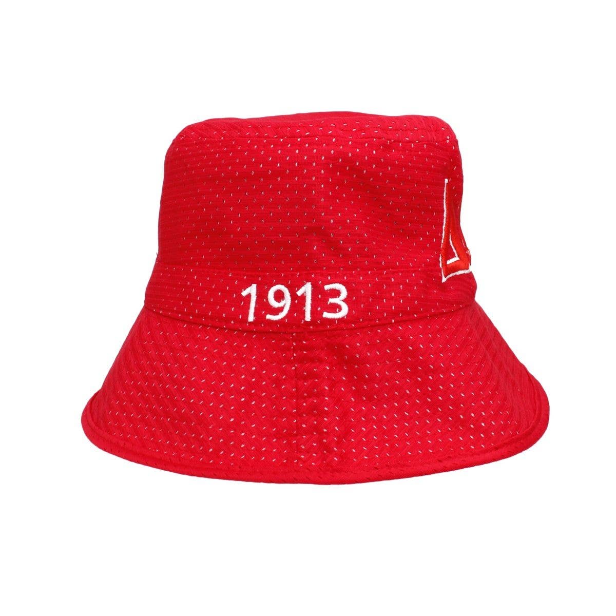 Kleur: Rood DST Sorority Rode Mesh Geborduurde Emmerhoed voor groothandel op Faire3