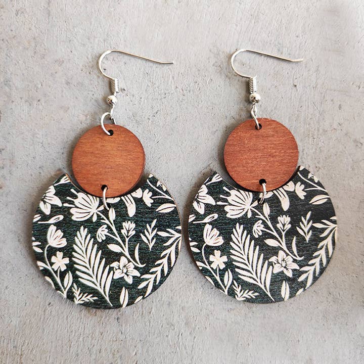 Wholesalesir - Wholesale Dangle Earrings - Bohemian Floral Print Earrings