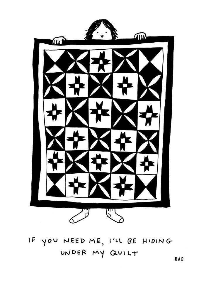 Hiding Under My Quilt Print 8"x10" for wholesale by RADillustrates