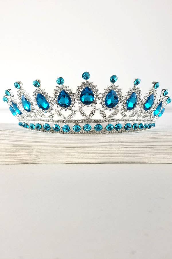Chicas - Wholesale Tiara - Women's - One Size Fits All Metal Tiara With Jewel Rhinestones HT879-12