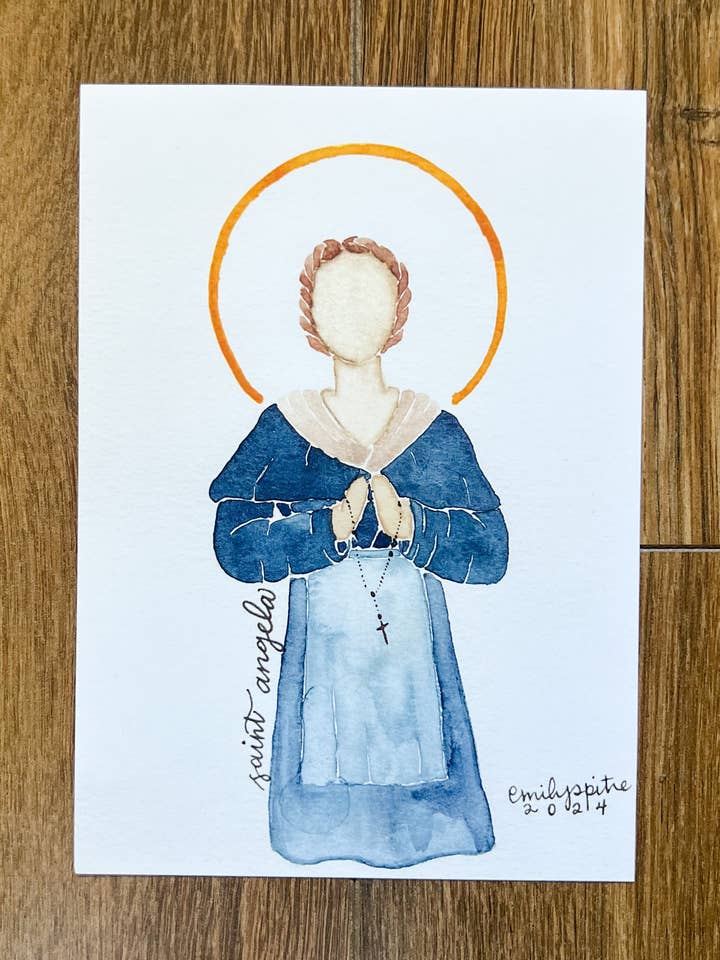 Santa Ángela - Impresión 5x7 para venta al por mayor de Emily S Pitre Art