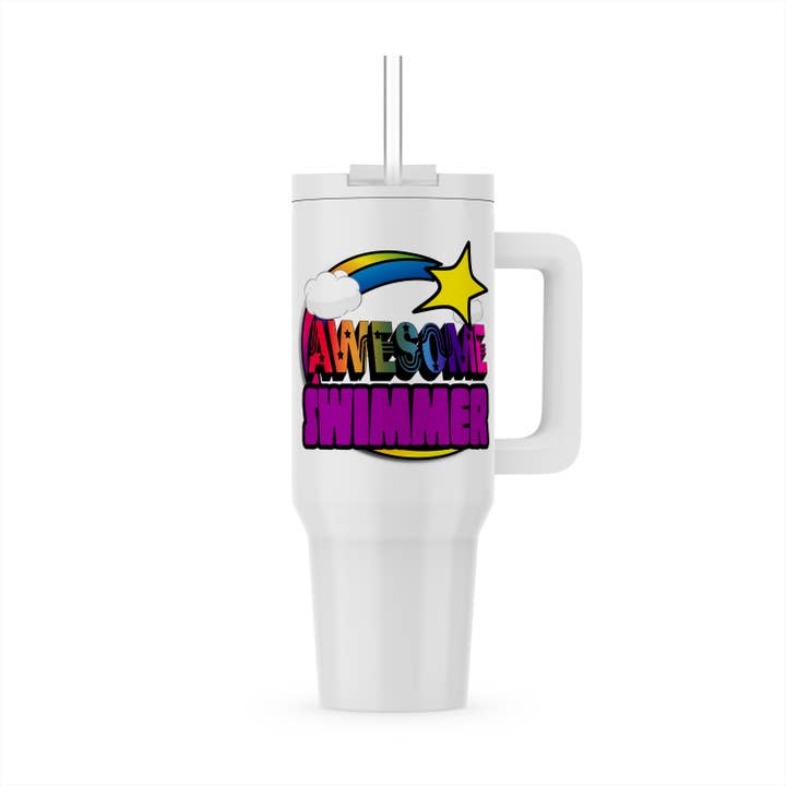 3dRose, Shooting Star Rainbow Awesome Swimmer, Tumbler for wholesale by 3dRose