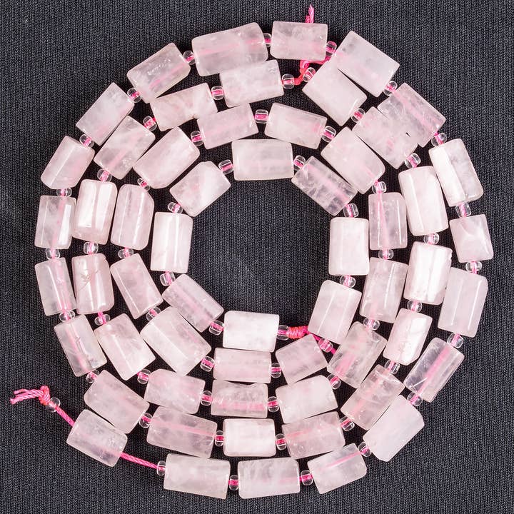 Soothing Crystals Beads - Wholesale Beads - Gemstone Pipe Beads | Rose Quartz | Crystal Tube Beads7