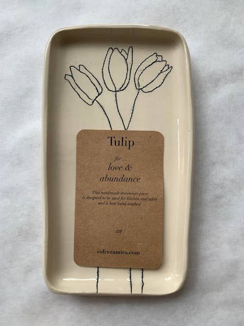 CSF Ceramics - Wholesale Decorative Tray - Small Tray: Tulip1