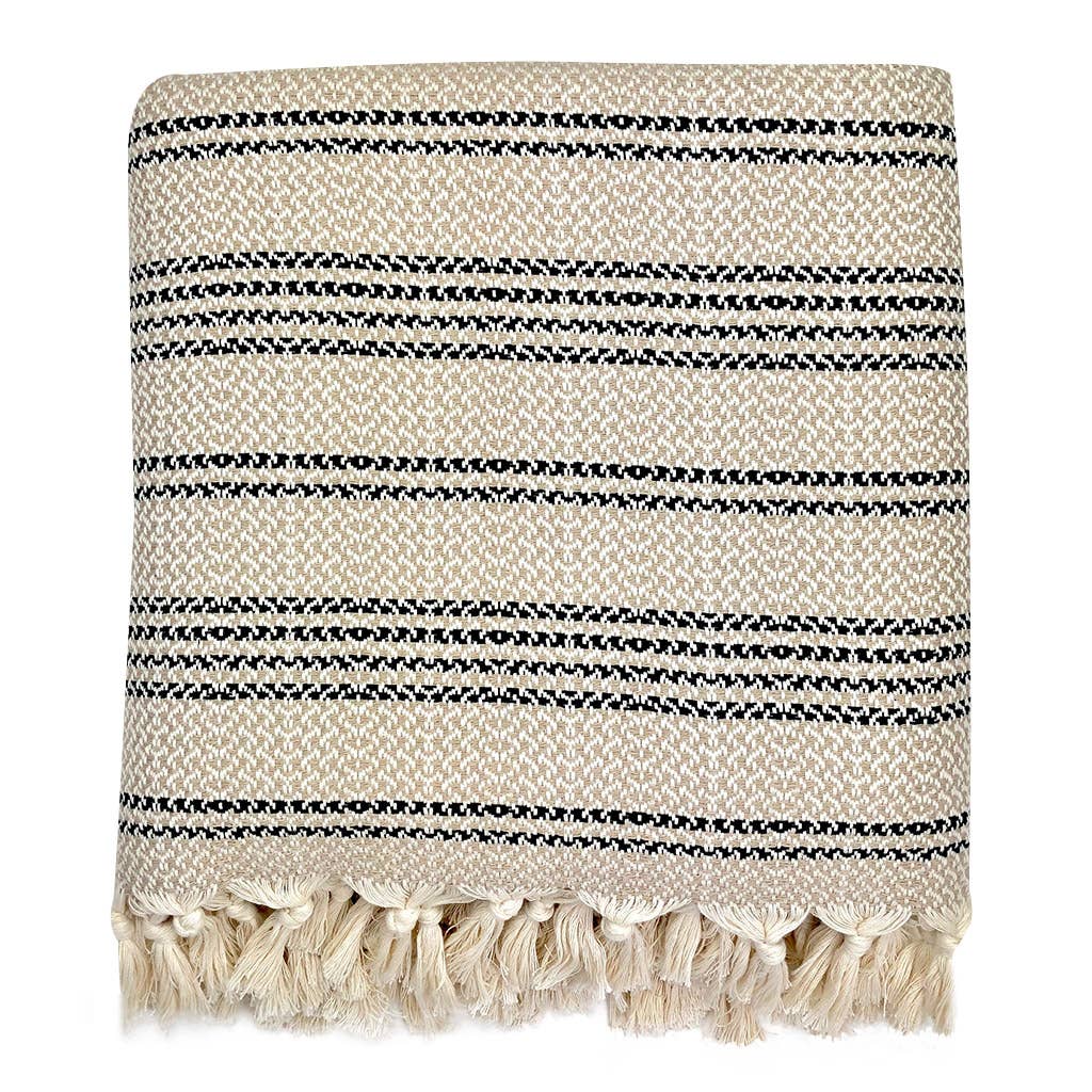 SLATE + SALT - Wholesale Throw Blanket - Woven Stripe Turkish Throw Blanket2
