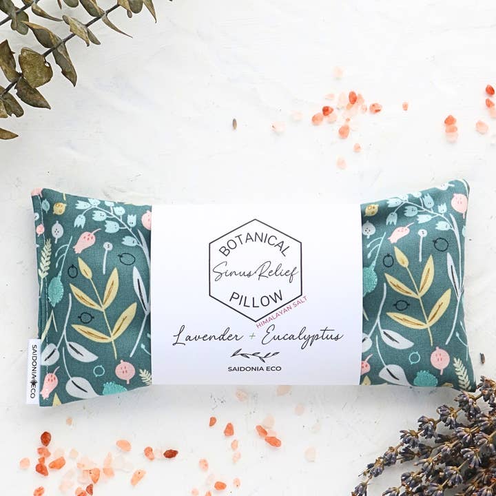 Oreiller Thérapeutique à la Lavande, Eucalyptus et Sel Rose de l'Himalaya pour la vente par SaidoniaEco