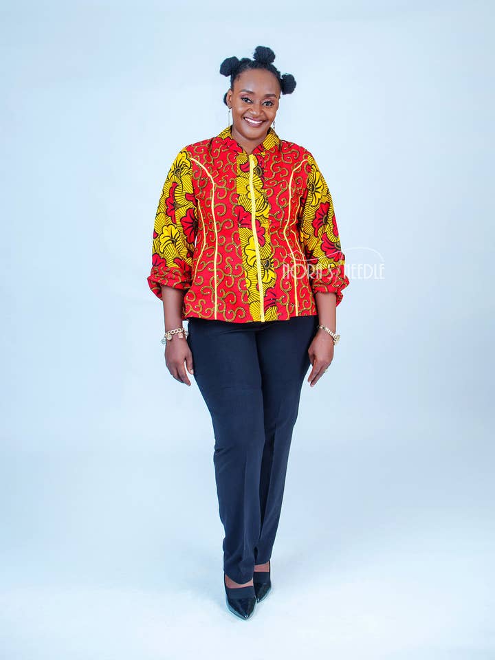 Folashade Ankara Jacket/ African Print Jacket for wholesale by Nora's Needle