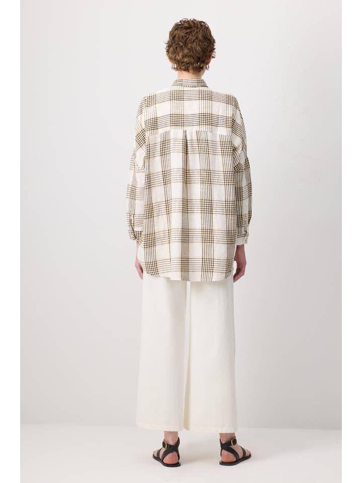 Yellow RELAXED FIT FLANNEL COTTON SHIRT for wholesale on Faire