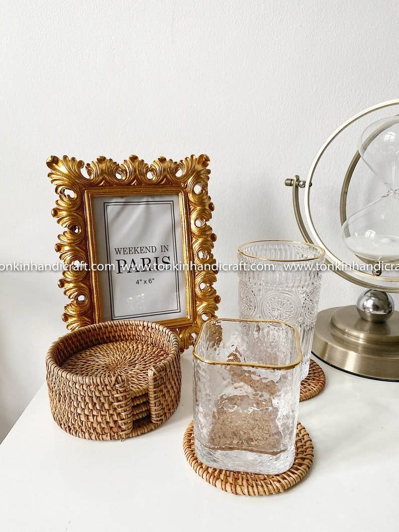 Tonkin Handicraft - Wholesale Coasters - Set of 6 rattan coasters2