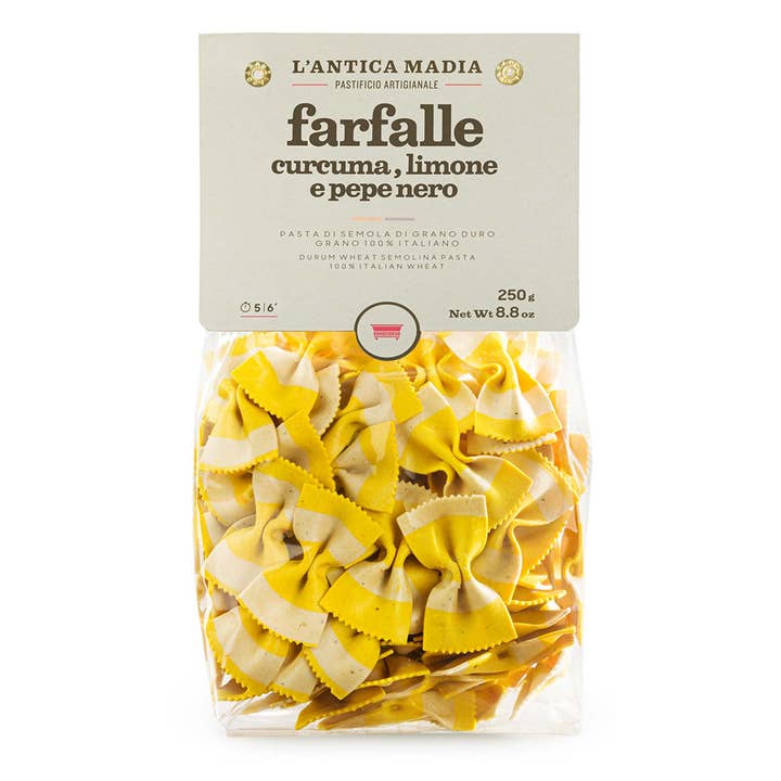 Antica Madia. Farfalle with Turmeric Lemon and Black Pepper for wholesale by meDINEterranean