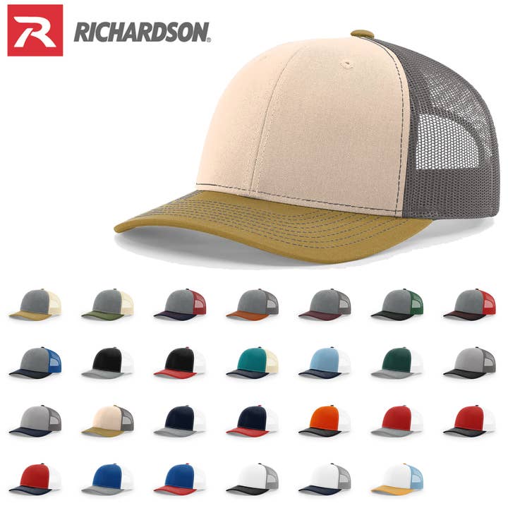 Casquette trucker Richardson 112 — tricolore, trois couleurs pour la vente par The Park Wholesale