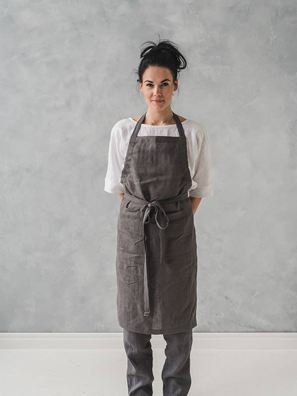 Unisex Full Bib Linne förkläde i olika färger för wholesale av Epic Linen