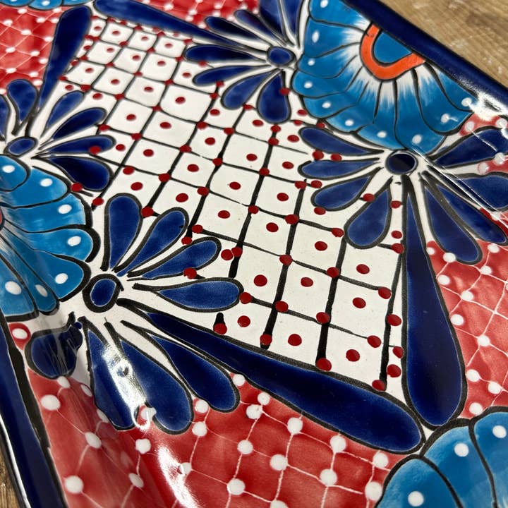 My Amigos Imports – Bandeja por atacado – LIQUIDAÇÃO-Prato de Festa em Cerâmica Talavera-10x17,5 pol-Grande3