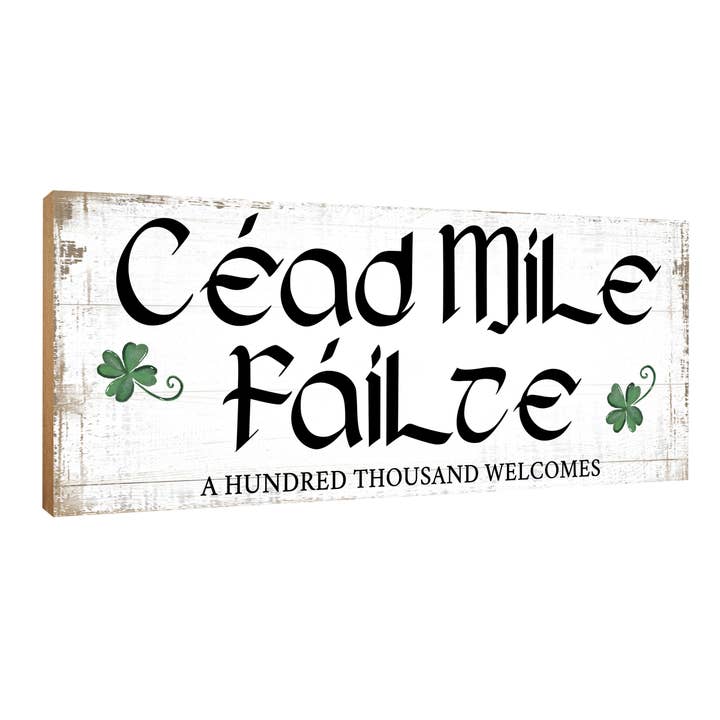 LifeSong Milestones - Wholesale Sign - Saint Patrick’s Shelf Sitter Home Decor Cead Mile Failte